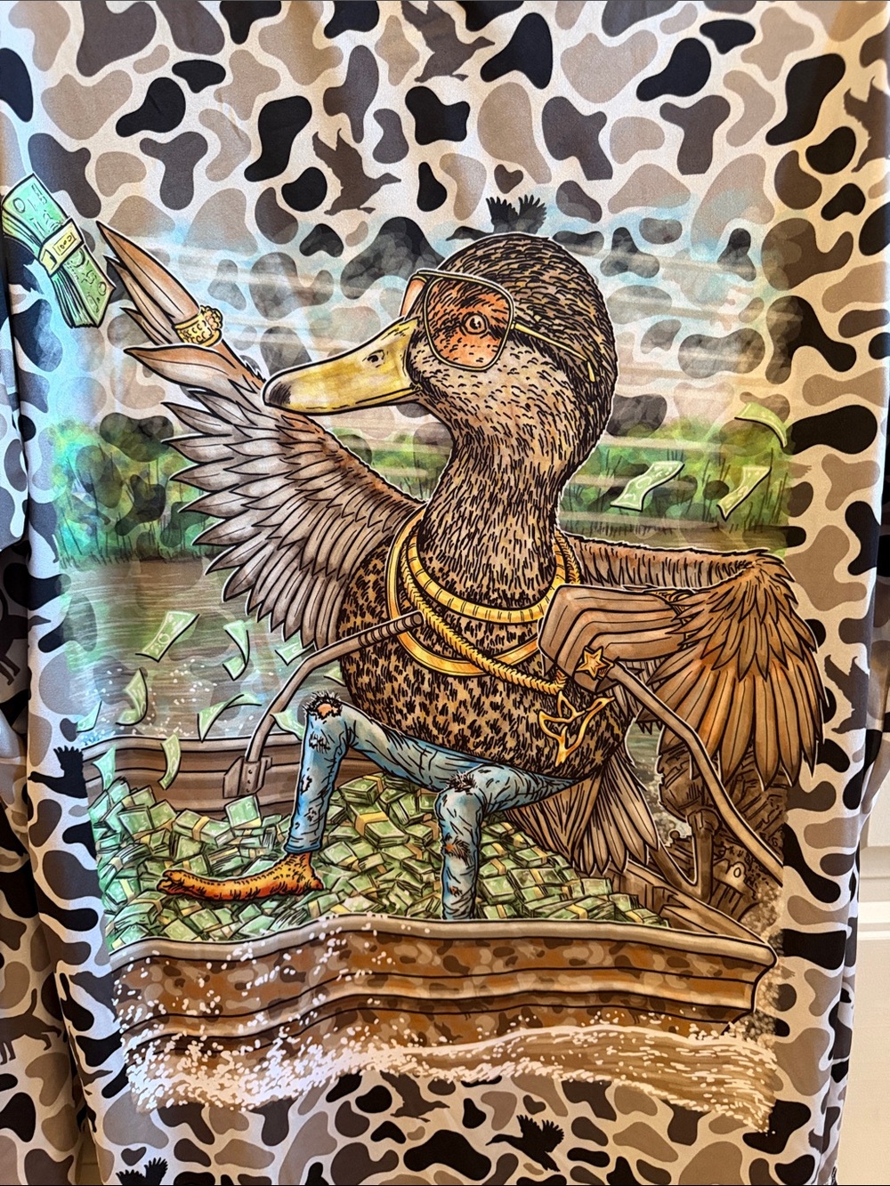Men's Long Sleeve Performance Shirt - Gray Camo - Picture 4 of 4